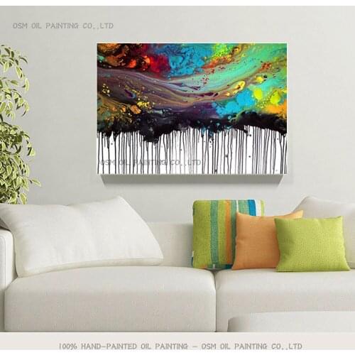 Professional Artist Handmade High Quality Fashion Colors Abstract Oil Painting on Canvas Rich Colors Abstract Oil Painting