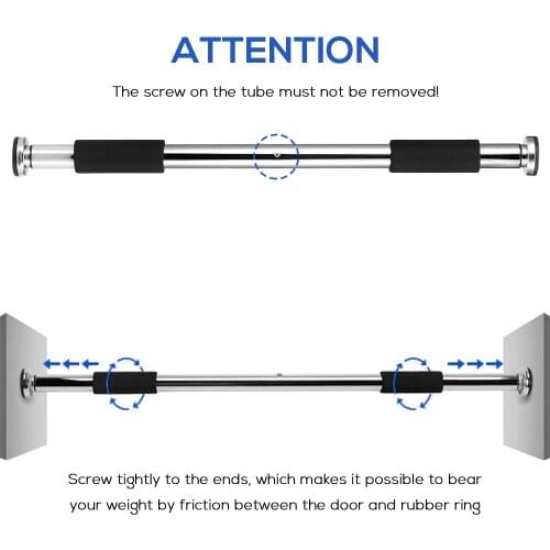Adjustable Doorway Pull Up Bar Fitness Door Way Chin Up Horizontal Home Gym Exercise Fitness Workout Equipment 350LB Bearing