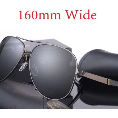 Vazrobe (160mm) Oversized Mens Polarized Sunglasses Driving Sun Glasses for Man Fat Face Wide Head Male Sunglass Aviation