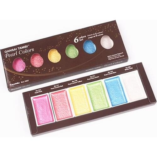 Kuretake GANSAI TAMBI Starry/Pearl/Gem Colors Solid Paints Metallic Gold Watercolor Pigment For Drawing Art Supplies