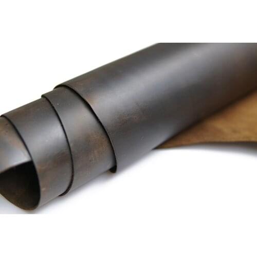 Genuine Craft Leather Material for Belt Wallet Bag Thick Crafting Supplies Dark Khaki Color Cowhide