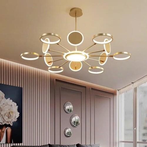 Led Chandelier Lamp For Living Dining Room Bedroom Restaurant with remote control home Loft Black Nordic Modern Lighting MJ1114