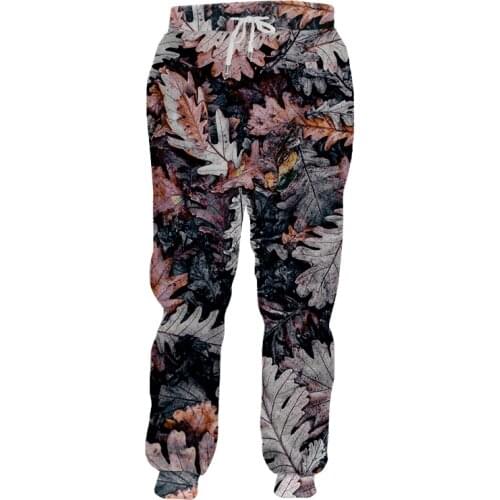 IFPD 3D Retro Dead Leaves Mens Pants Fashion Men Women Plant Print Sweatpants Harajuku Plus Size Streetwear Trousers