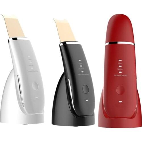 Ultrasonic Skin Scrubber Vibration Face Spatula Blackhead Remover Facial Scrubber Lifting Facial Peeling Device