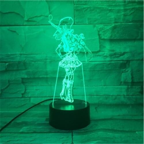 Usb Lamp 3D League of Ledgends LOL Caitlyn Night Light Desk Table Touch Control Illusion lamparas Holiday Birthday Gift 408