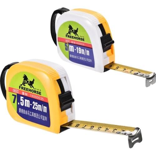 Uxcell 1Pcs Tape Measure 5-7.5 Meter 16-25 Feet Retractable Metric Round Case 2 in 1 Set Non-slip Lock Plastic Steel