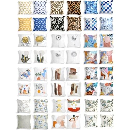 Vivamaison Double-Sided Printed Suede Textured 4-Piece Combination Home Pillow Cover Pillow Cover Decorative Cover 43x43 cm