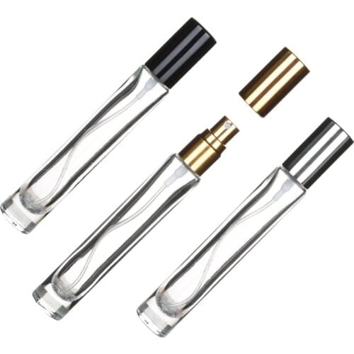 Top Quality 10ml Model Transparent Glass Mist Sprayer Bottle 10cc Sample Glass Vials Portable Mini Perfume Atomizer Containers