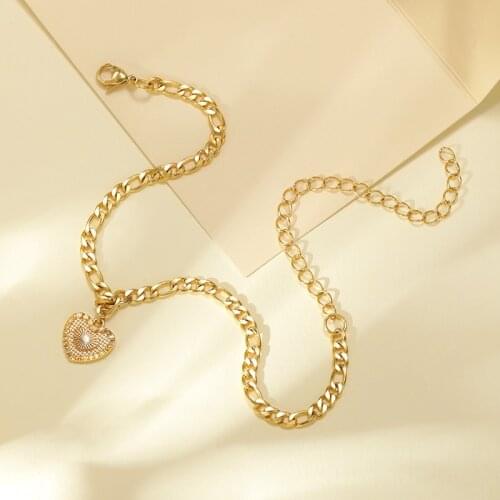 Vintage Heart Anklet Female Butterfly Anklet Fashion Boho Women Jewelry Christmas Gifts Stainless Steel Figaro Chain Wholesale