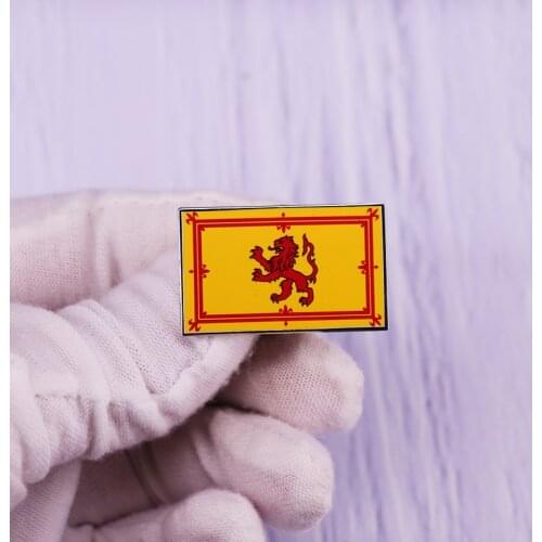 Royal Lion Rampant Scotland Nylon Flag Pin Badge Fashion Jewelry Decoration