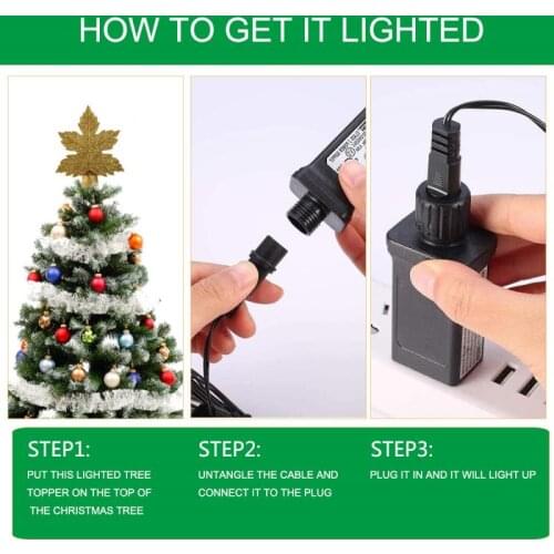 1PC Christmas Tree Topper LED Snowflake Rotating Projector Lights Christmas Tree Decoration