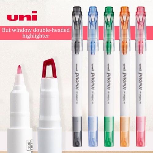 1pcs UNI PROPUS Double-headed Highlighter PUS-103T Imported From Japan, Window Is Soft and Does Not Hurt Eyes