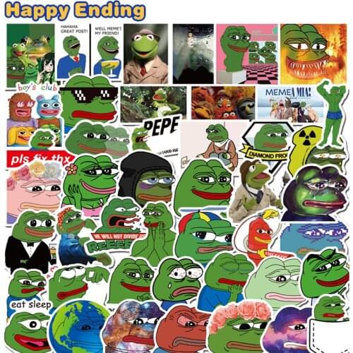10/30/50Pcs Cartoon Animal Sad Frog pepe Funny Stickers For Snowboard Luggage Car Fridge Toys Gift Laptop Sticker PVC Waterproof