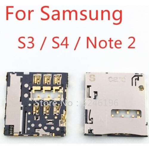 2-10pcs For Samsung Galaxy S3 I9300 S4 I9500 Note 2 Note2 N7100 SIM Card Reader Holder Connector Slot Replacement Repair Parts