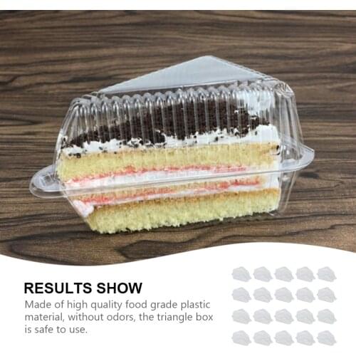 25Pcs Triangle Cheesecake Boxes Slice Cake Box Triangle Pie Holders​ Cake Boxes And Packaging Transparent Bakery Party​ Wedding