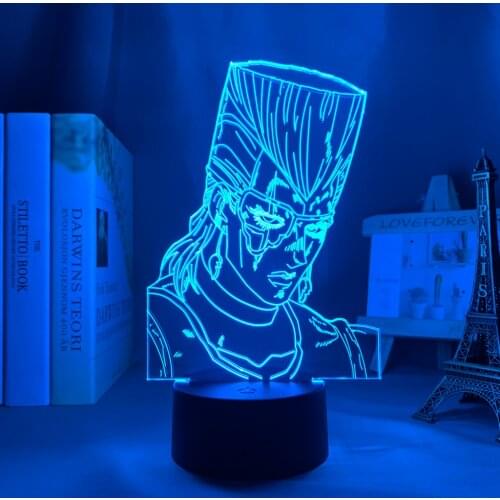 JoJo Bizarre Adventure Jean Pierre Polnareff 3d Led Light Anime for Bedroom Decor Light Birthday Gift Manga Jojo Night Lamp