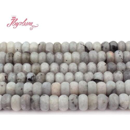 4x8mm Natural Gray Labradorite Rondelle Loose Spacer Stone Beads For DIY Necklace Bracelets Earring Jewelry Making Strand 15"