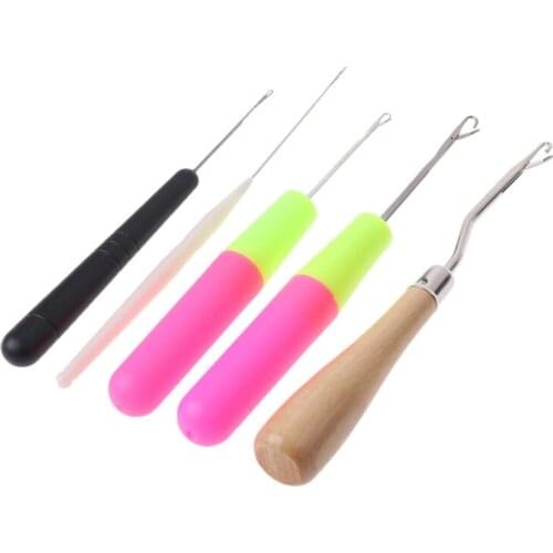 5pcs/Set Plastic Crochet Needle Braiding Latch Hook Weaving Hair Dreadlock Craft