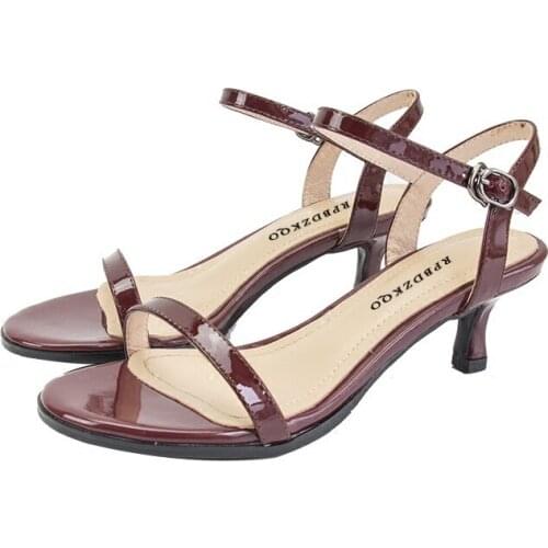 Pumps burgundy fashion two strap sandals patent leather summer shoes women open toe high heels slingback stiletto designer 2019