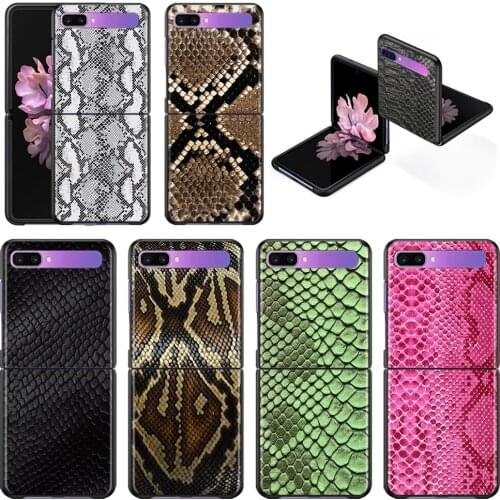 Phone Case For Samsung Galaxy Z Flip3 5G z flip 3 5G zFlip Cover Cellphone Shell Caso Mobilephone Fundas Luxury Snake Skin Art