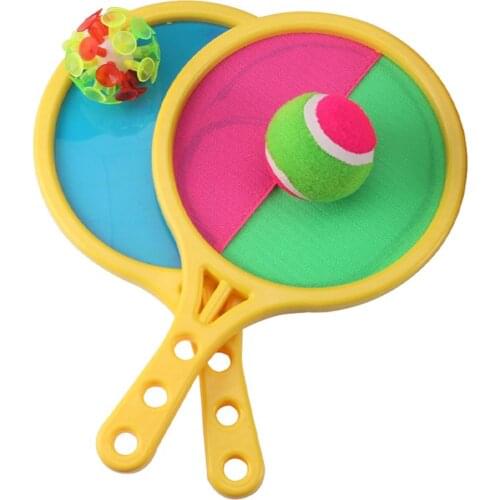 Dual Side Sucker Sticky Ball Self-Stick Toys Tossing And Catching Ball Game Set Racket Sports Paddle Set Toss Catch Balls Toy