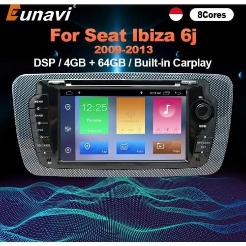 Eunavi 2 Din Android 10 Car Radio For Seat Ibiza 6j 2009 2010 2011 2012 2013 Multimedia Player Audio 7 inch GPS Navi 2Din DVD