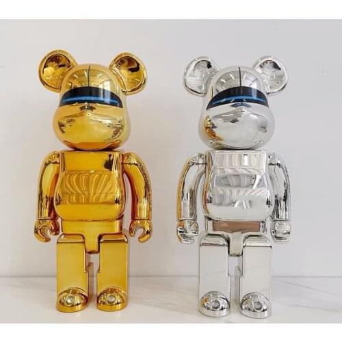 Bearbrick Plating Electroplate Action Figures Block Bear PVC Model Figures Toys Christmas Gifts