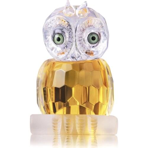 H&D Yellow Mini Crystal Owl Figurine Collection Art Glass Animal Paperweight Table Centerpiece Ornament Collectible Gift