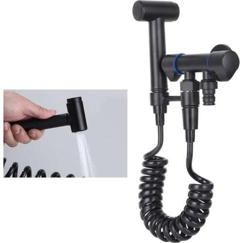 G1/2 Bidet Sprayer Set High Pressure Hand-Held Bidet Diaper Sprayer Toilet Accessory Black toilet bidet set