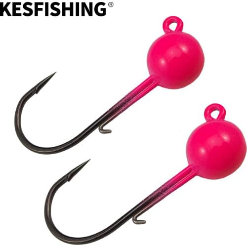 KESFISHING Jig head Offset Hook High Strength Steel Hook 3g,5g 5g 7g 10g 6pcs Fishing Lure Soft Bait Metal Jig Plastic Lures