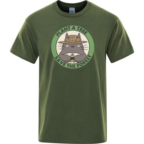 Plant A Tree Save The Forest Sports T-shirt Men 2020 Summer Cotton T Shirt My Neighbor Totoro Tops Japanese Anime Tshirt Vintage