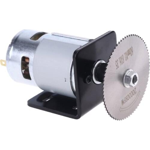 DC 12V 775 Motor Table Saw Kit with Ball Bearing Mounting Bracket Saw Blade for Woodworking Cutting Polishing Engraving
