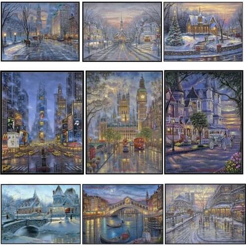 City and Country - Counted Cross Stitch Kits - Handmade Needlework for Embroidery 14 ct Cross Stitch Sets DMC Color