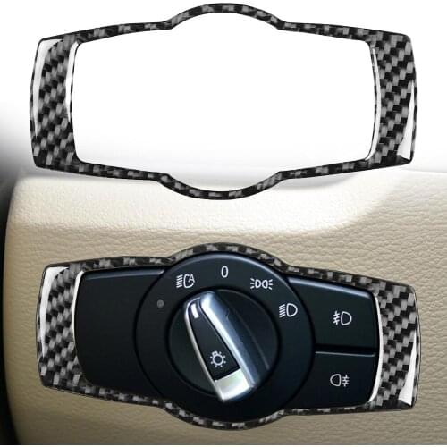 Carbon Fiber Headlight Switch Frame Sticker Interior Decor for BMW X1 E84 11-15