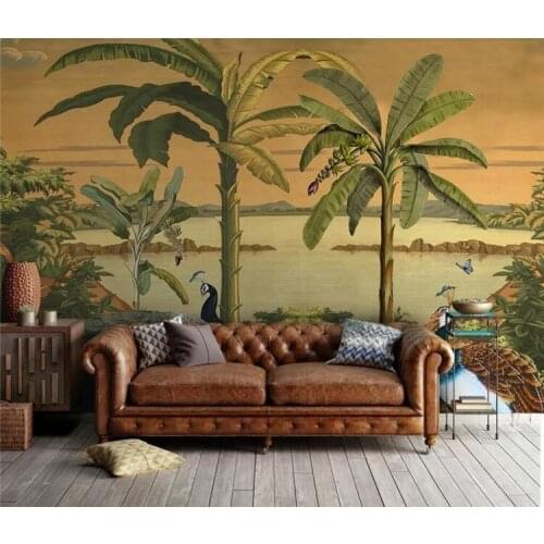 Custom Tropical jungle peacock Mural Wallpaper Modern 3D Photo Wall paper Painting Living Room TV Sofa Bedding Room