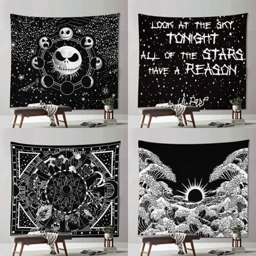 New Wall Tapestry Black and White Stars Bedroom Decoration Tapestry Wall Hanging Art Abstract Background Cloth