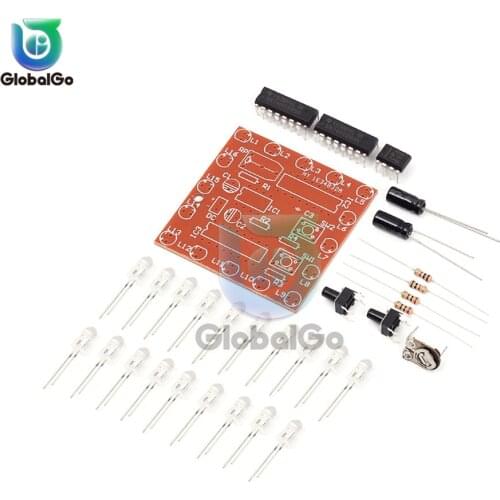 NE555+74HC595 16Bit 16 Channel DIY Kit Electronic Light Water Flowing Light LED Module Kit Running Light Welding Practice Board
