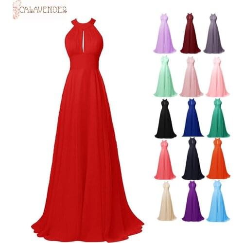 Halter Neck Purple Bridesmaid Dresses Sleeveless A Line Long Maid of Honor Dresses Hollow Back vestido de fiesta de boda