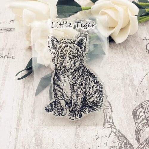 Hot 6*9cm Cute tiger Transparent Clear Stamps / Silicone Seals Roller Stamp for DIY scrapbooking photo album/Card Making