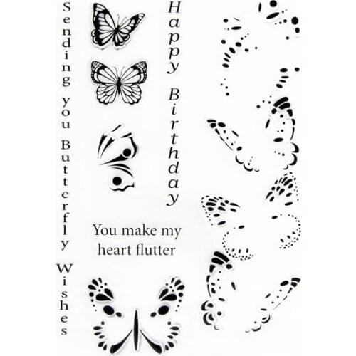 15x21cm Butterfly Transparent Seal Clear Stamps Silicone Seal TPR Halloween Christmas Roller Stamps DIY Scrapbook Album Card