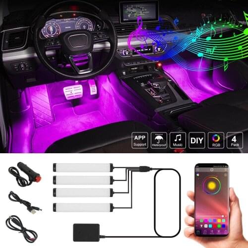 Car Interior Decoration RGB LED Strip Light Atmosphere Music Control APP Automobile Ambient Lights Neon Decorative Lamp