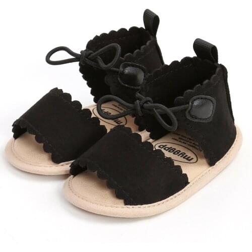 TELOTUNY sandals Baby Girls Cute Dots Lace-ups Summer Sandals Soft Sole Non-Slip Rubber Flat Walking Shoes Princess Shoes