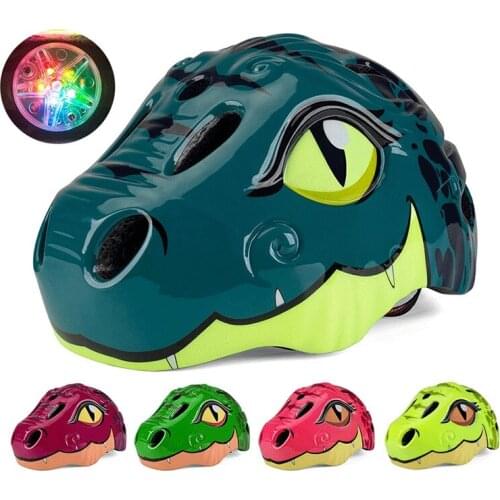 2021 New Dinosaur Cartoon Children Riding Helmets Boys Girls Motorcycle Cycling Kid Helmet For Outdoor Sports Four Seasons
