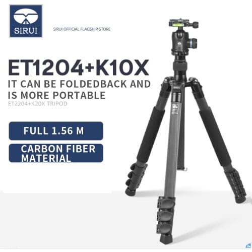 Sirui ET1204+K10X Tripod Tripod Head Set Portable Carbon Fiber Bracket for SLR Camera Camera Camera