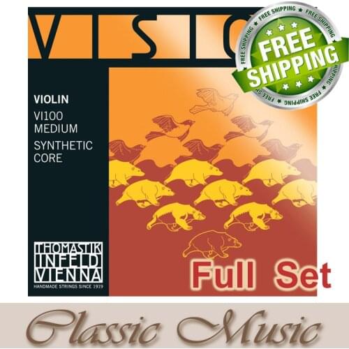 Thomastik Vision (VI 100) Violin Strings ,Full set Ball end ,Set 4/4 Medium. Made in Austria.With Freeshipping