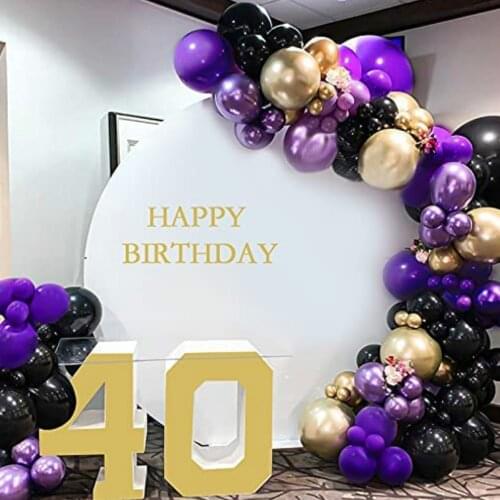 Purple Gold Party Decoration Balloon Arch Garland Kit Metallic Balloon Black Balloon Birthday Gender Reveal Baby Shower Wedding