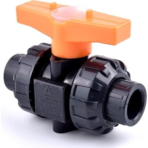 High Quanlity Big Size I.D 20~110mm UPVC Pipe Ball Valve Aquarium Fish Tank Drainage Socket Joint Orange Handle Water Pipe Valve