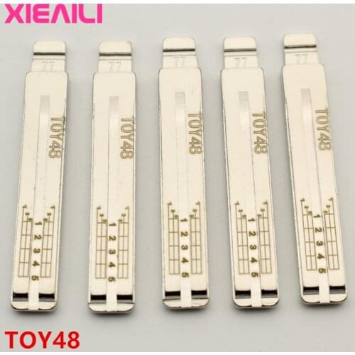 XIEAILI 20Pcs NO.77 TOY48 Engraved Line Key Blade Scale Shearing Teeth Uncut Key Blade For Toyota For Lexus S617