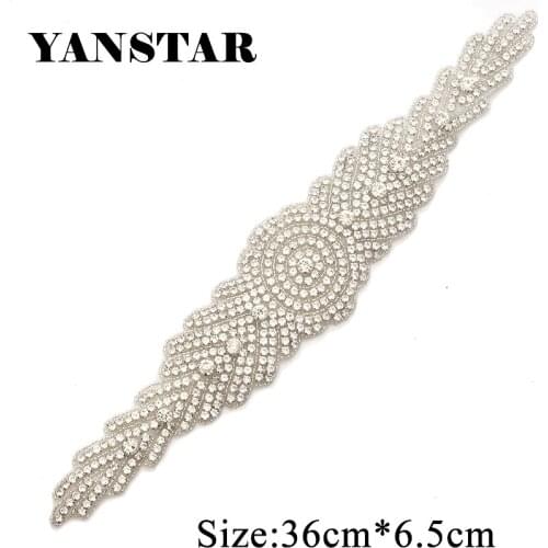 YANSTAR 5PCS Bridal Rhinestones Appliques Accessory For Wedding Dress Belt Rose Gold Crystal Rhinestones Appliques YS905