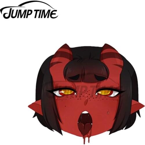 Jump Time 13 x 8.6cm For Meru the Succubus Face Funny Car Stickers and Decals DIY Bumper Motorcycle JDM ATV Cartoon Fine Decal